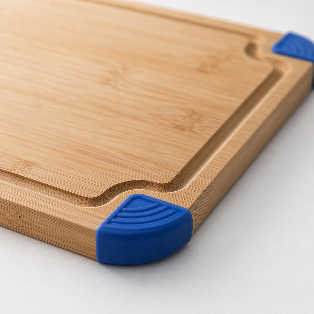 Bamboo Cutting Board with Non-Slip Silicone Corners