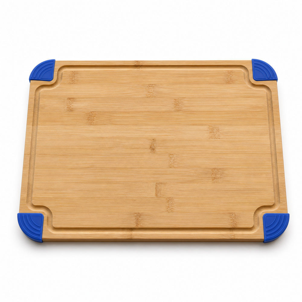 Bamboo Cutting Board with Non-Slip Silicone Corners