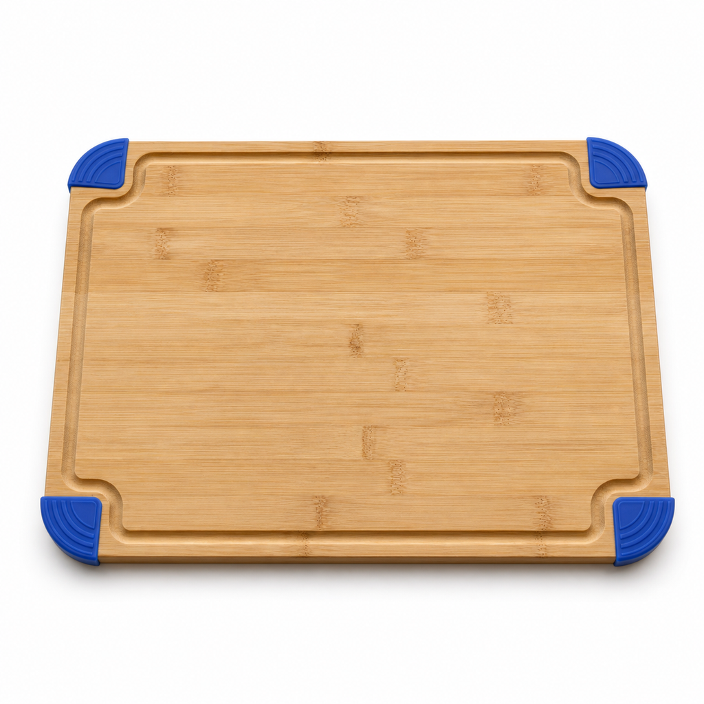 Bamboo Cutting Board with Non-Slip Silicone Corners