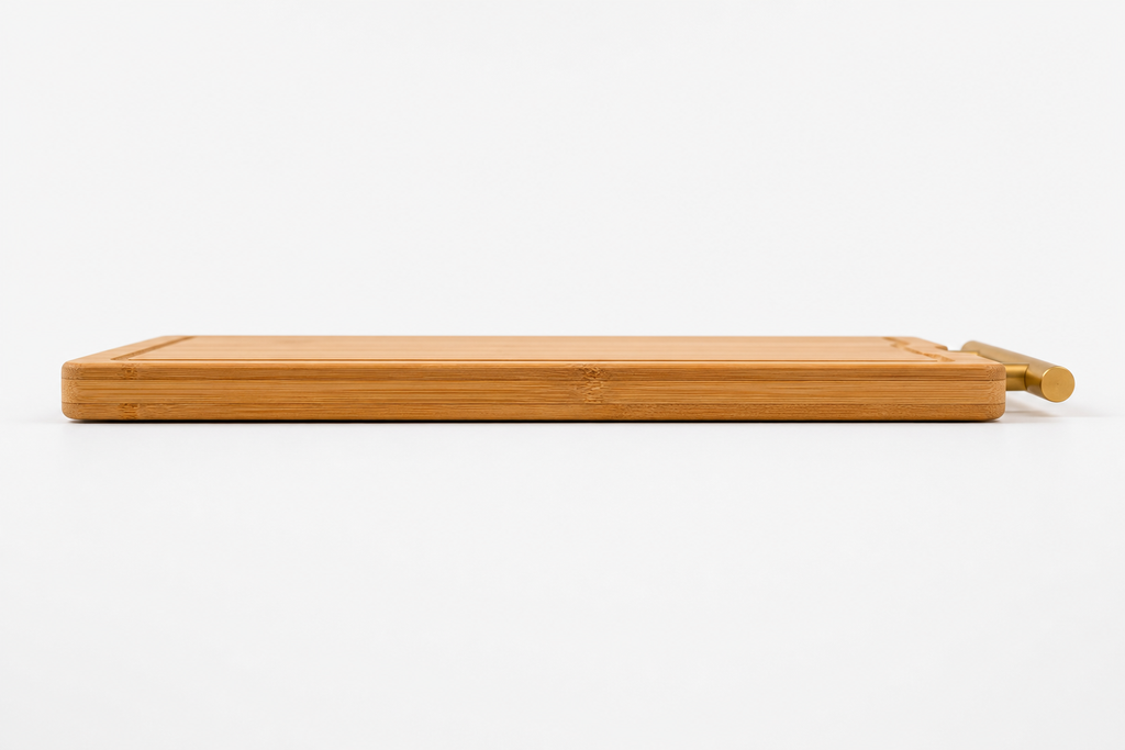 Bamboo Serving Board with Gold Handle