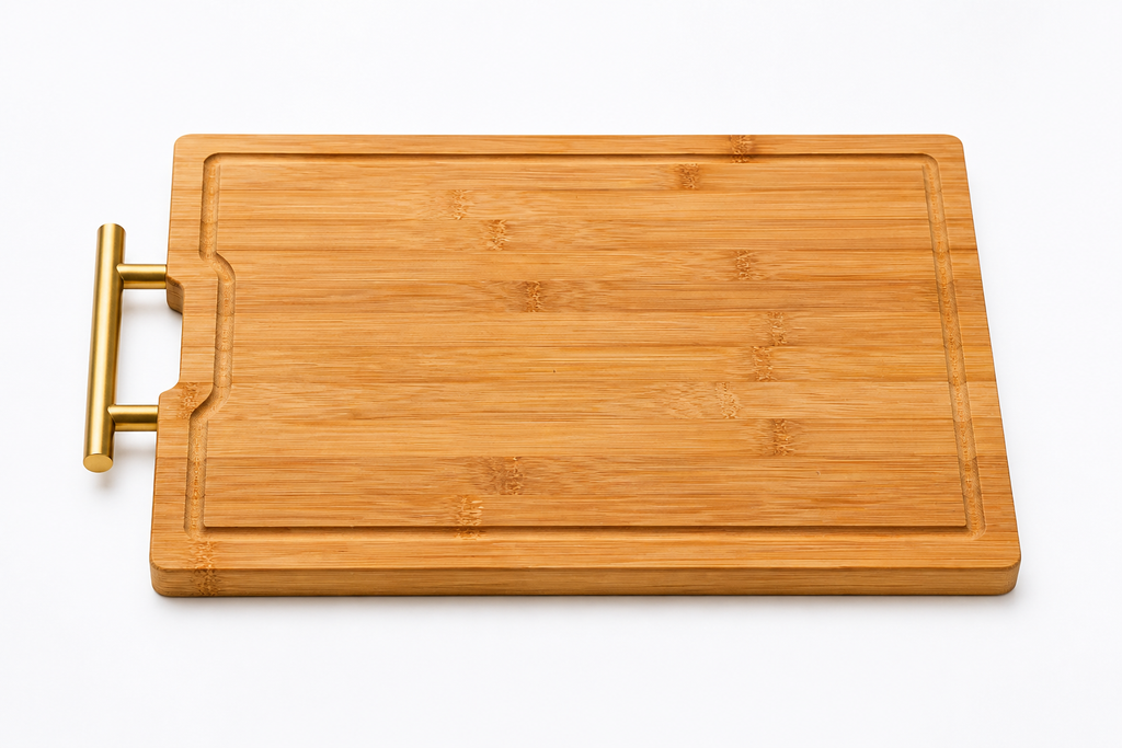 Bamboo Serving Board with Gold Handle