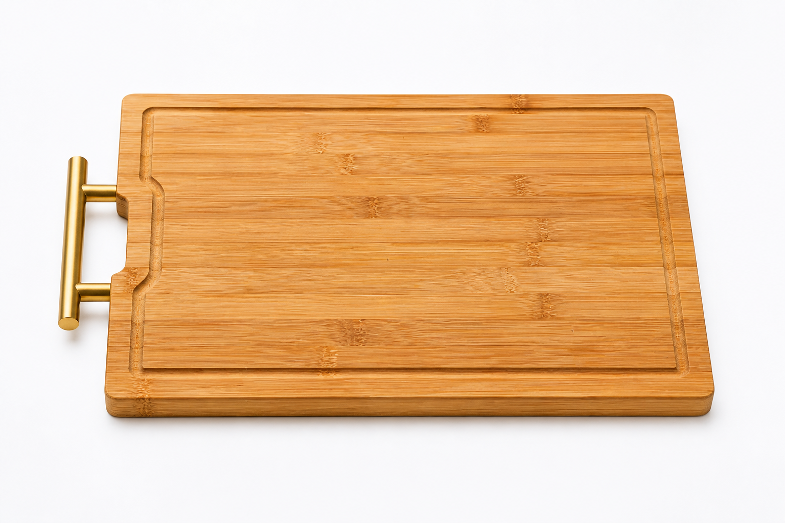 Bamboo Serving Board with Gold Handle
