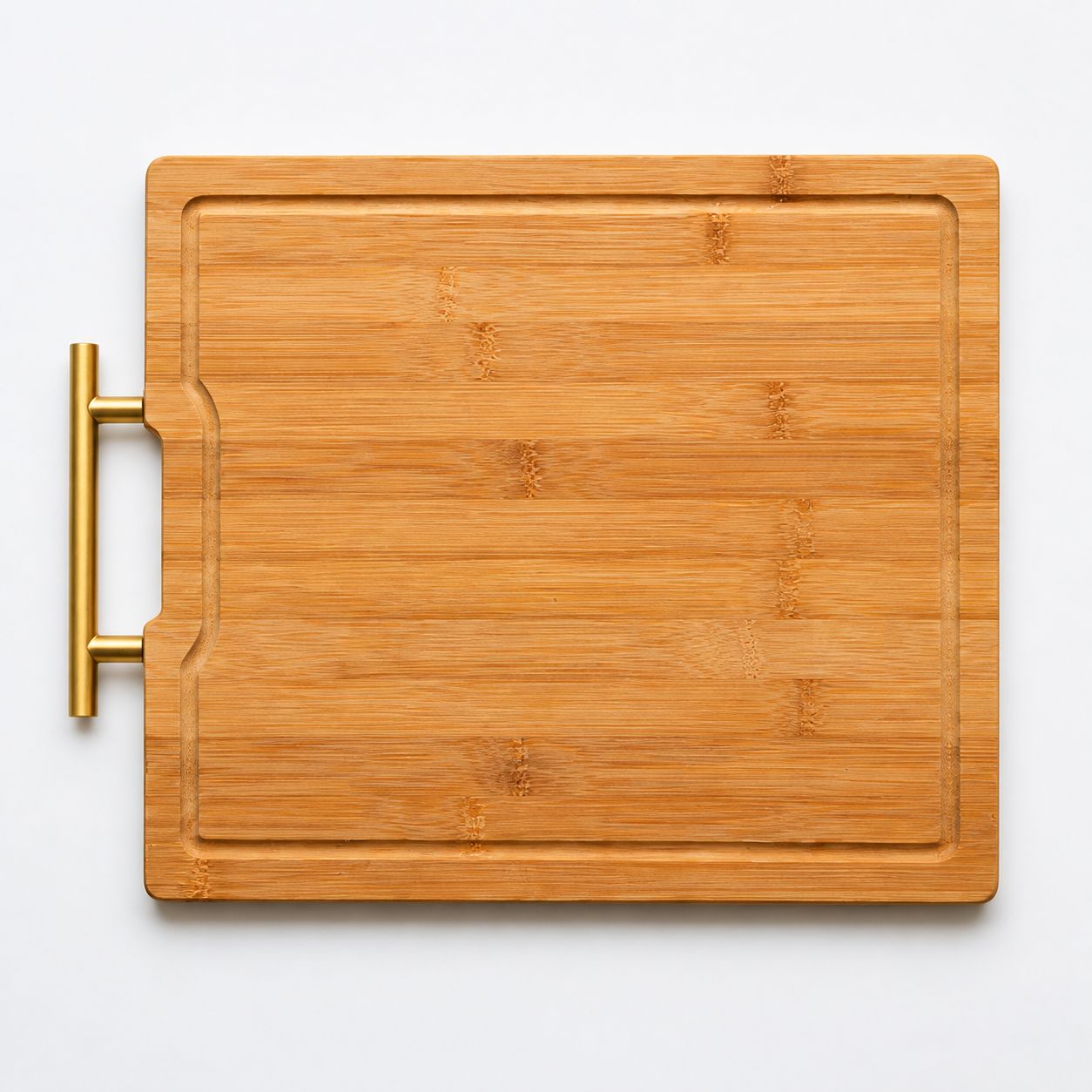 Bamboo Serving Board with Gold Handle