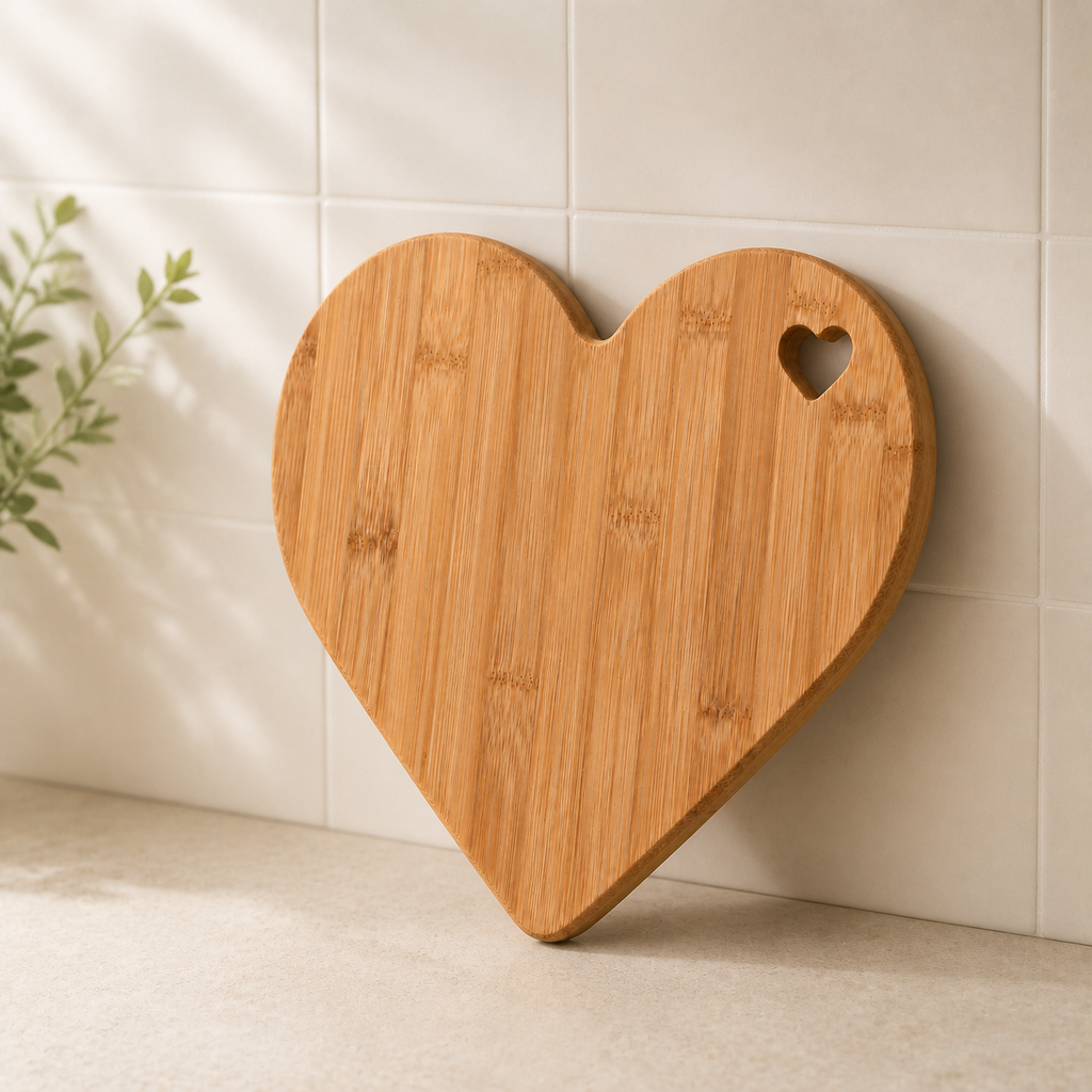 Heart Shape Bamboo Serving Board | Cheese Board & Fruit Platter