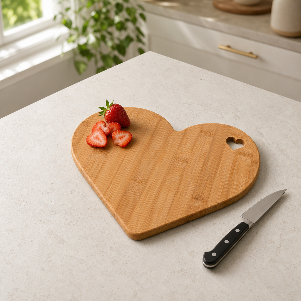 Heart Shape Bamboo Serving Board | Cheese Board & Fruit Platter