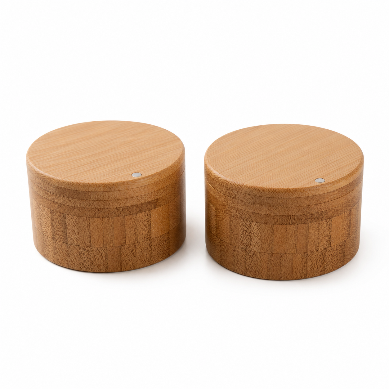 Bamboo Salt & Pepper Cellar with Swivel Lid & Spoon