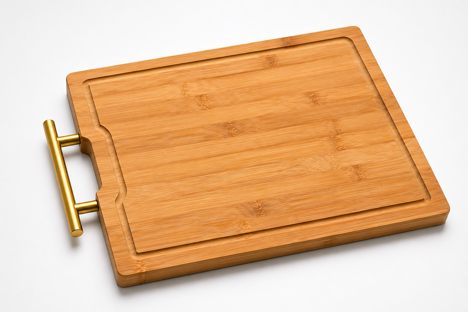 Bamboo Serving Board with Gold Handle