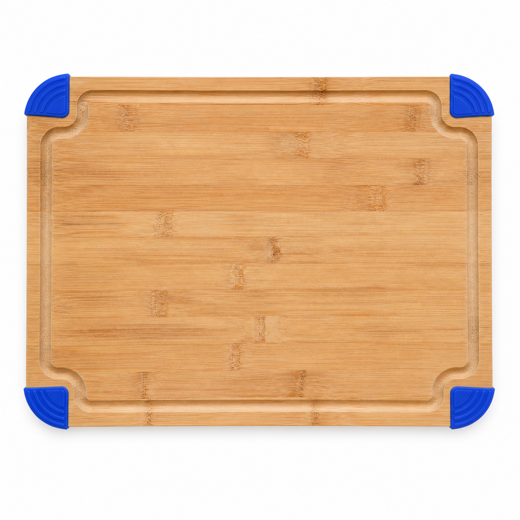 Bamboo Cutting Board with Non-Slip Silicone Corners