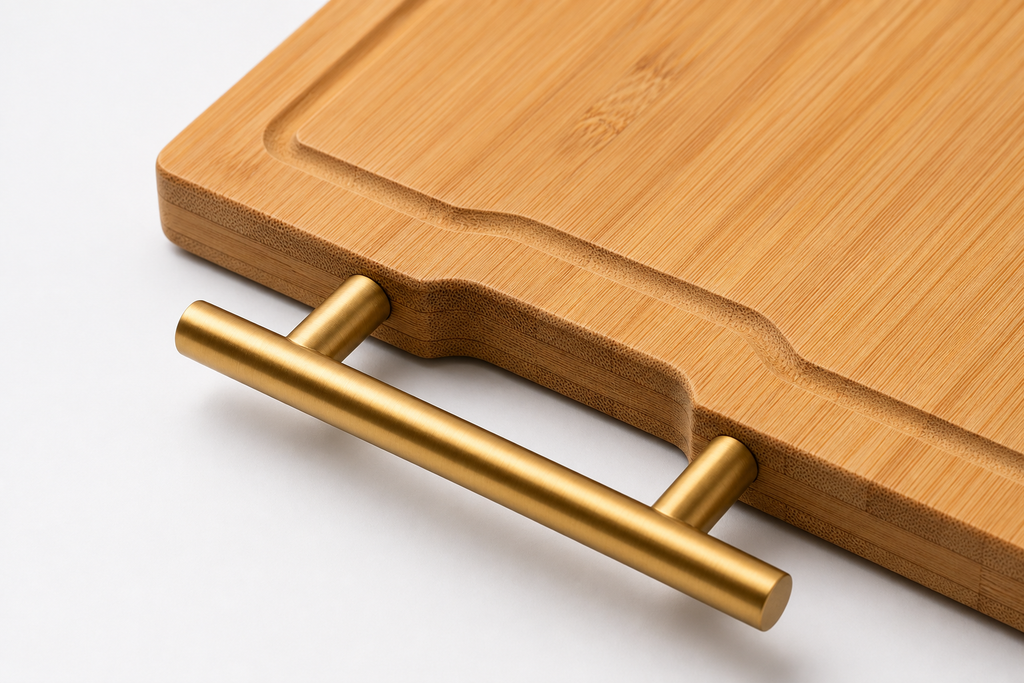Bamboo Serving Board with Gold Handle