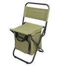 Folding Camping Stool with Backrest and Storage Bag