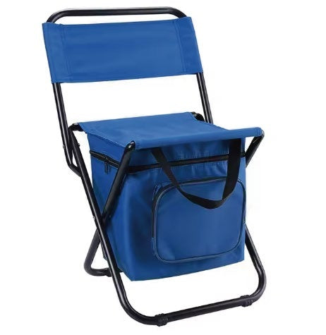 Folding Camping Stool with Backrest and Storage Bag