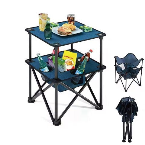 Convertible Folding Camping Stool and Storage Table